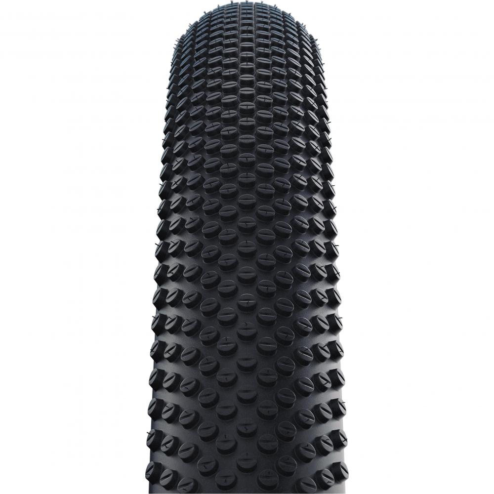 Schwalbe G-ONE ALLROUND Faltreifen 28 Zoll Gravelreifen, Detailansicht des Profils für Asphalt und unbefestigte Wege.