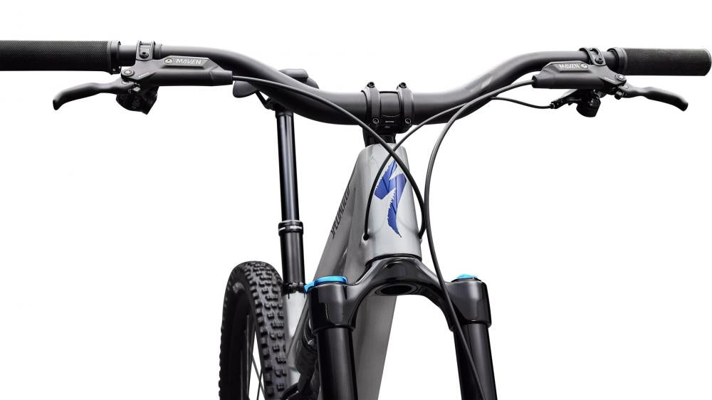 Specialized S-Works Stumpjumper 15 Comp - Shadow Silver/Majolica Blue Metallic - Größe S2 - Mountainbike