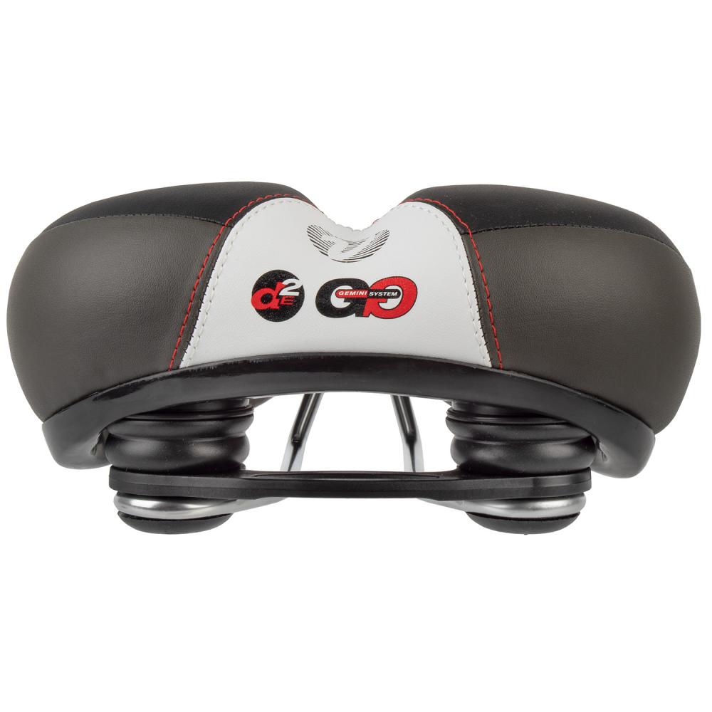 Velo Newport Gemini Damen-Fahrradsattel, schwarz/grau, 245x212 mm, Memory Foam, O-Zone Full Cut, D2-Konstruktion, Elastomer-Federung