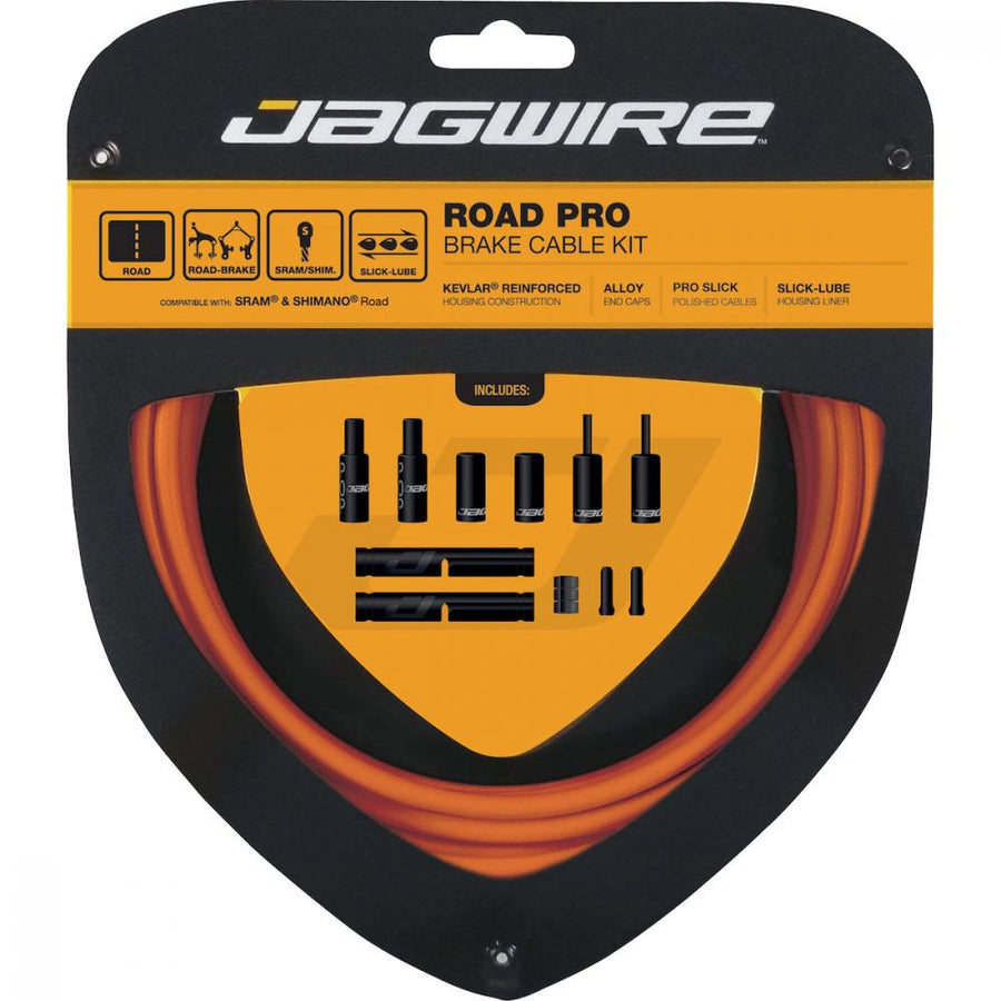 Jagwire Road Pro Bremszugset - Kevlar-verstärkt, Slick-Lube Liner, Orange