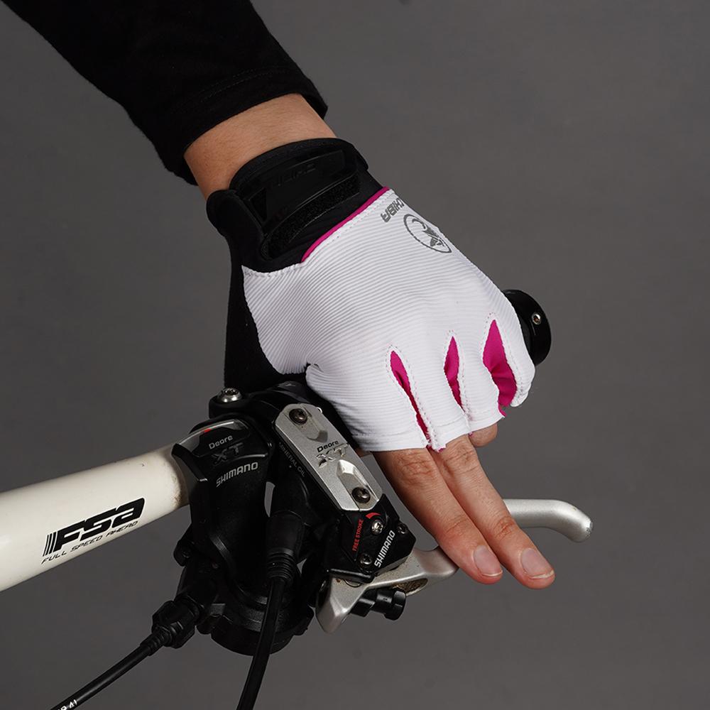CHIBA BioXCell Lady - Radhandschuhe Damen, weiß, Größe L, mit Gelpolsterung