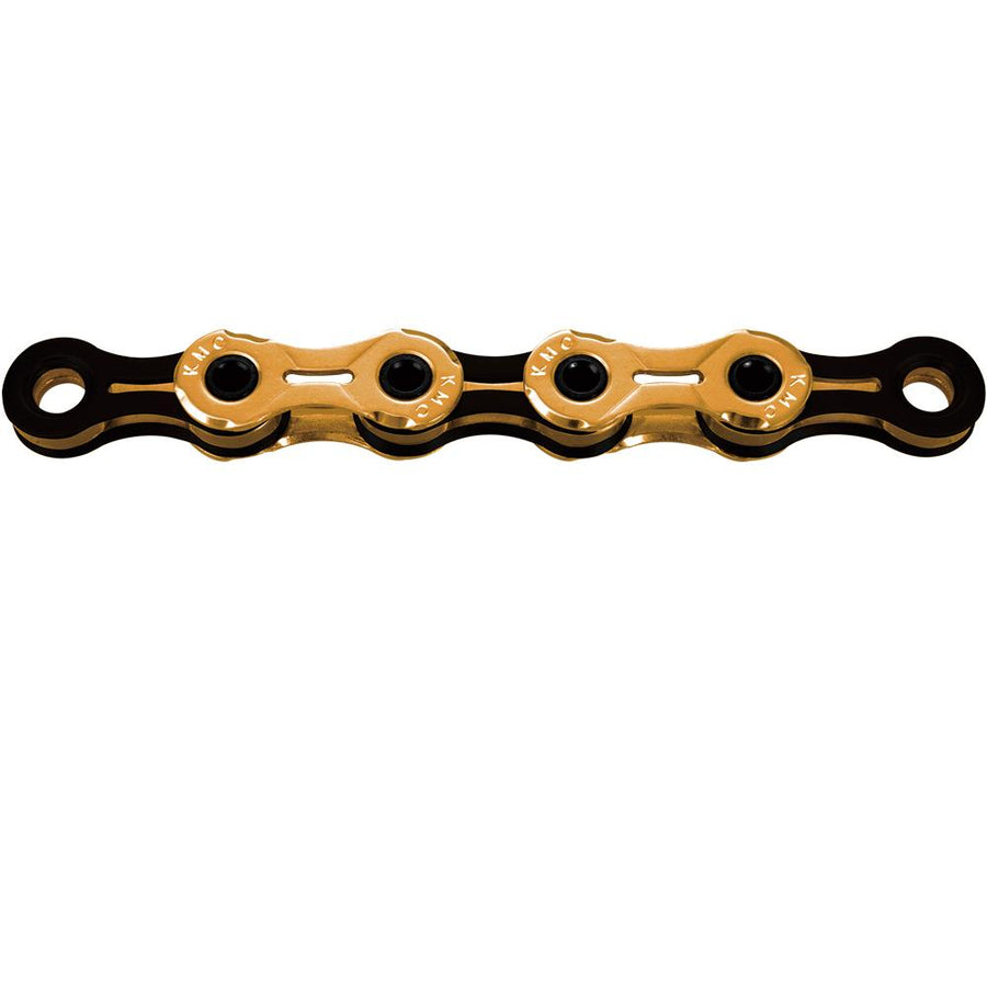 KMC X11SL Ti-N 11-fach Fahrradkette gold/schwarz, Hohlbolzen, wachsiert, leicht.
