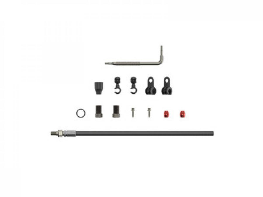 SRAM Hydraulikleitung Guide schwarz 2000mm Bremsleitung Kit mit Werkzeug, Fittings für präzise Bremsperformance.