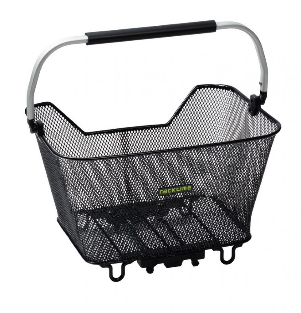Racktime Bask-it Deluxe Fahrradkorb schwarz, 23L, Snapit-System, gummierter Griff, ideal für Einkäufe.