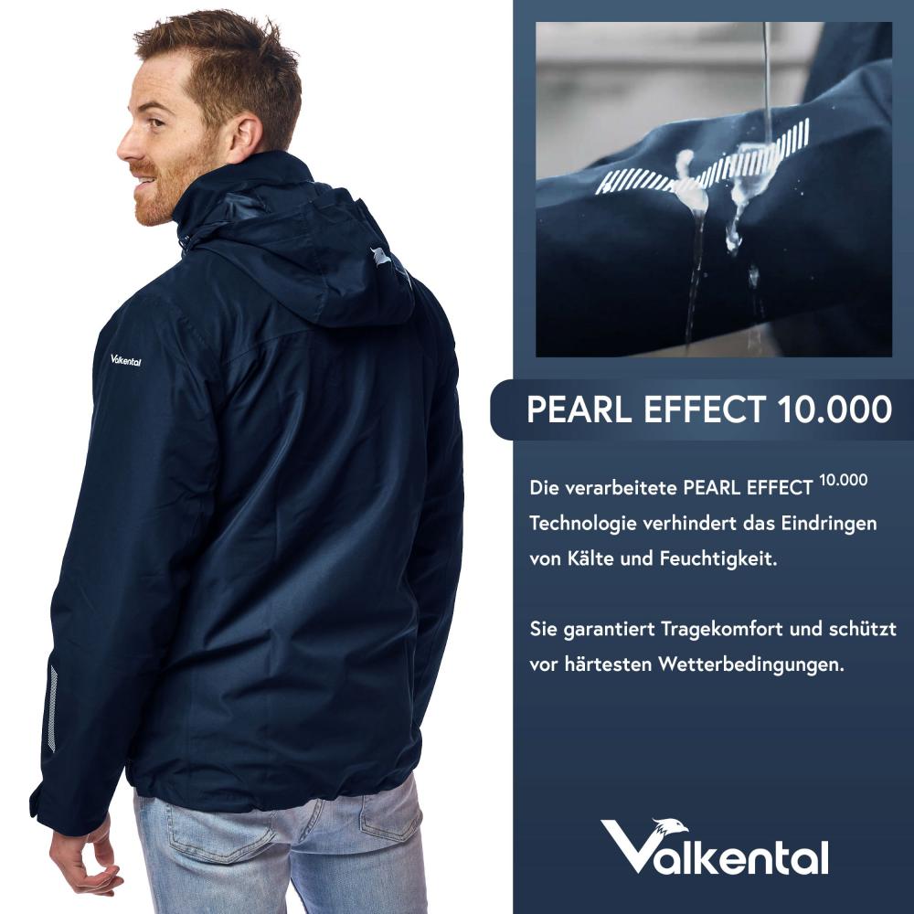 Valkental Jacke 3in1 Smart Jacket wasserdichte Jacke mit Fleece Zipp-In Herren XXL dunkelblau