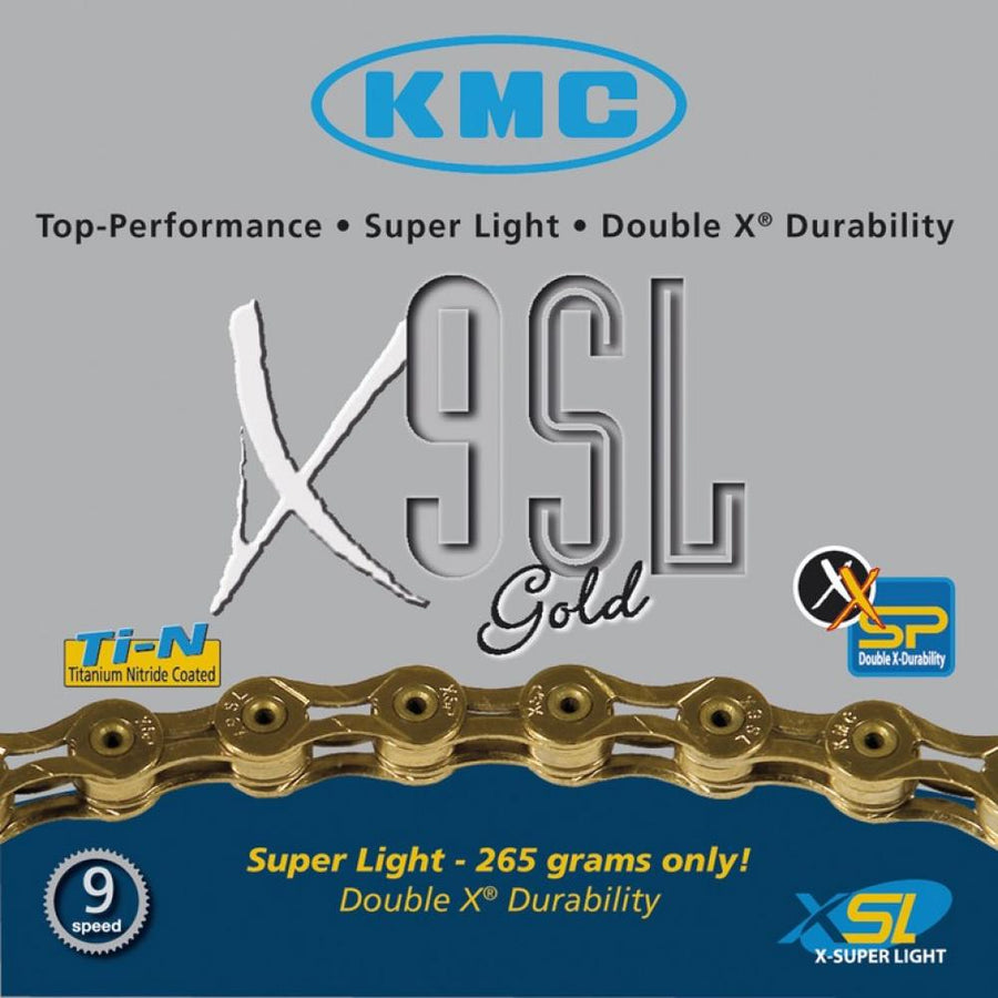 KMC X9SL Schaltungskette 9-fach 1/2" x 11/128" Grau - Titan-Nitrid, 114 Glieder, 237 g