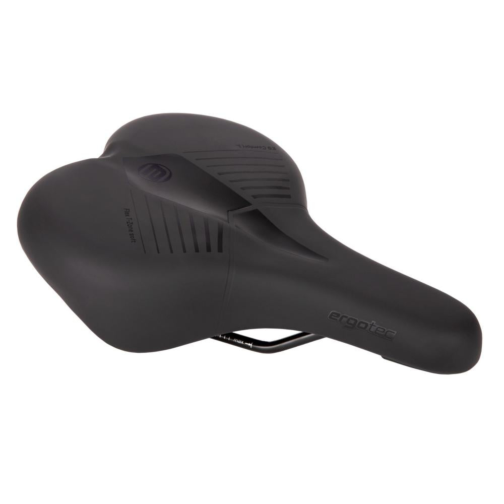 Schwarzer Ergotec Sattel Comfort L soft, 265x206mm, ergonomisch geformt.