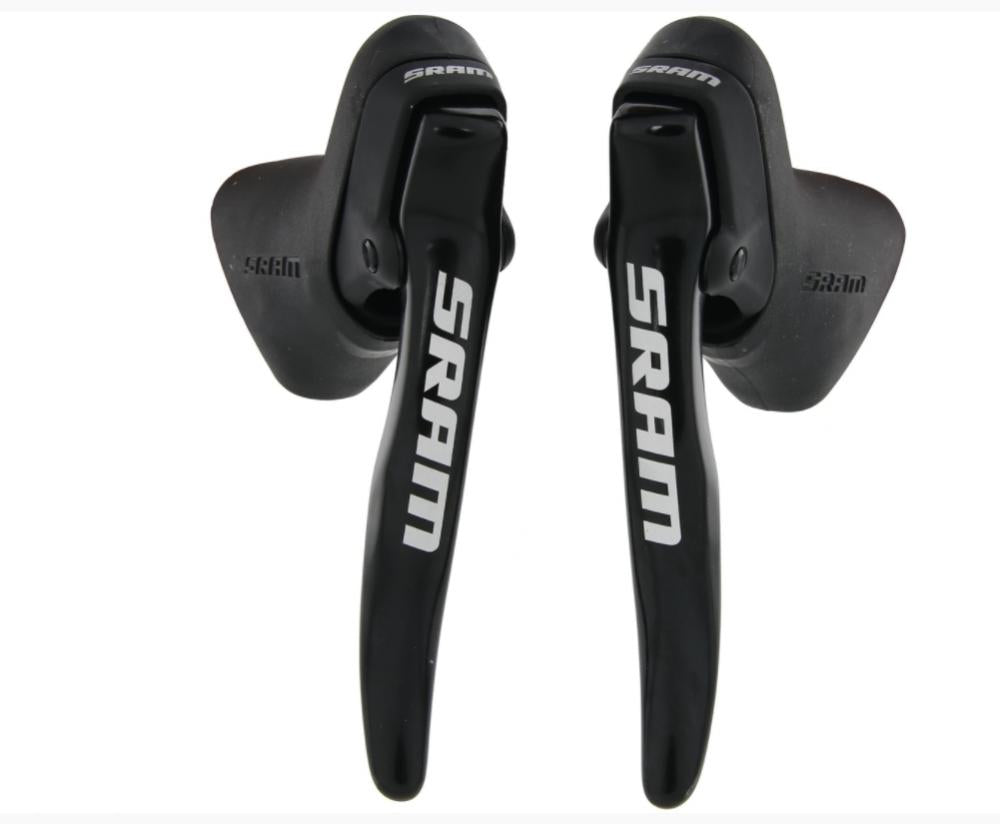 Schwarzes SRAM S500 Bremshebel Set für Rennrad-Felgenbremsen aus Aluminium.