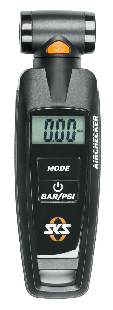 SKS Airchecker II digitaler Luftdruckprüfer für AV/SV-Ventile - 0â10 Bar hinterleuchtetes Display drehbarer Duo-Kopf Druckablassfunktion