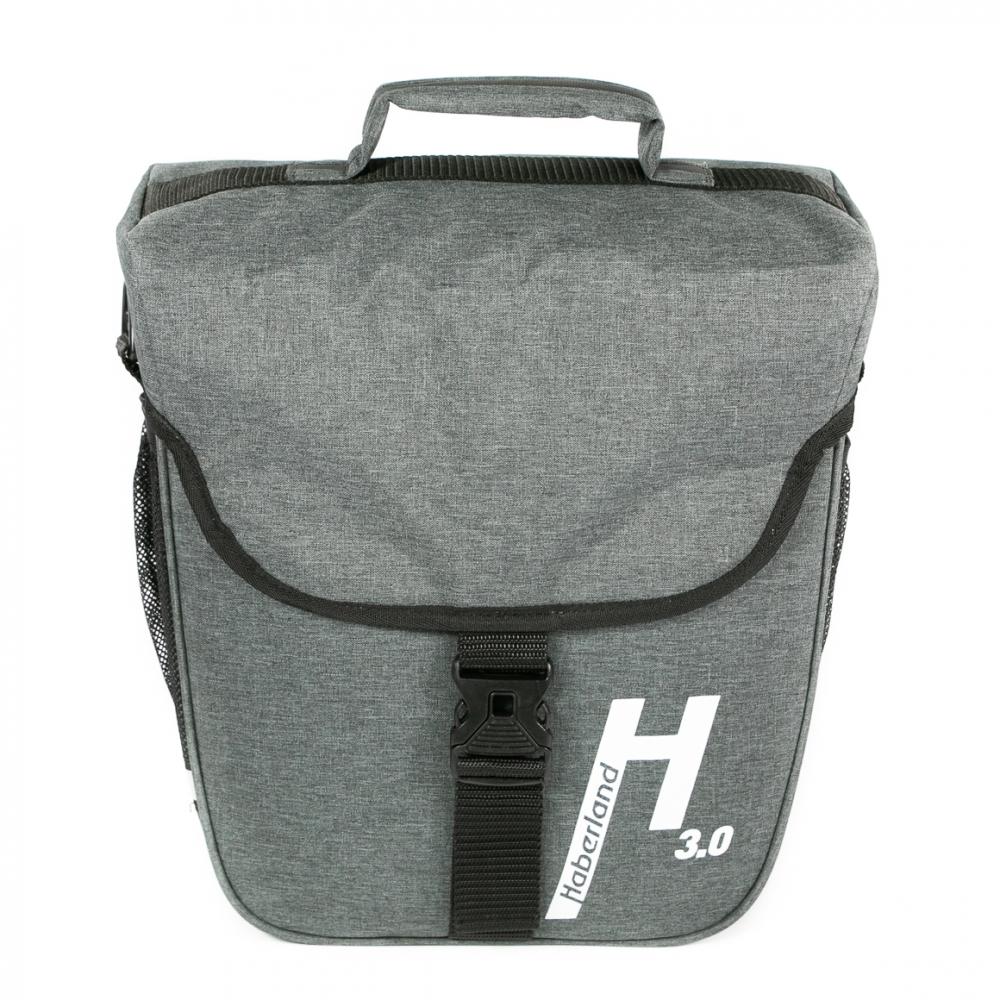 Haberland Einzeltasche 14l Basic 3.0 grau - praktische Gepäckträgertasche für Alltag und Tour