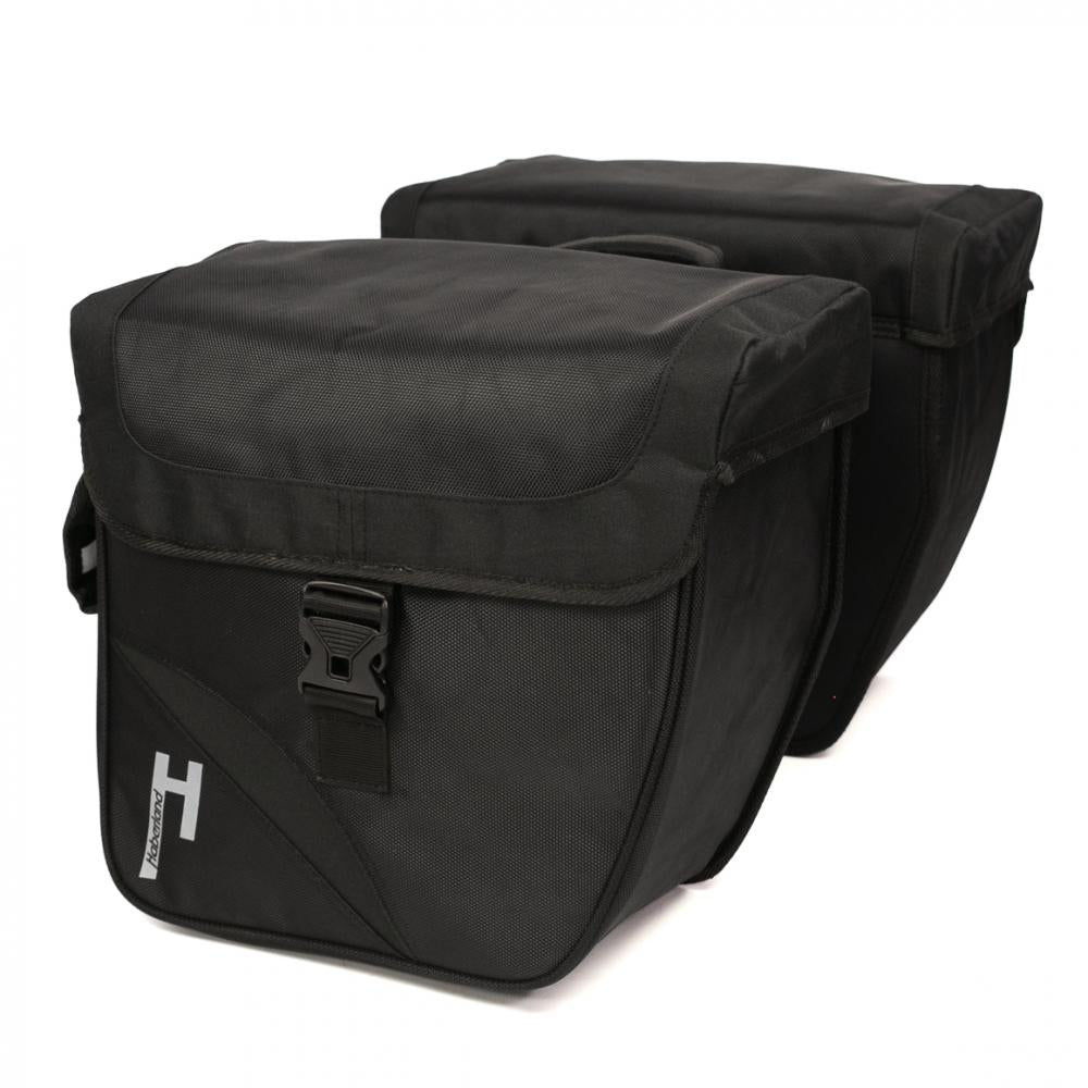 Schwarze Haberland Doppeltasche 31l Carry On, geräumige Fahrradtasche für Alltag und Tour.
