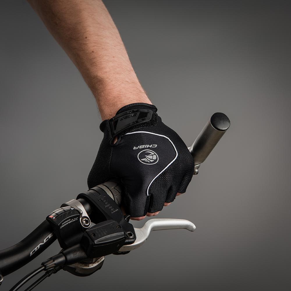 CHIBA Cool Air - Radhandschuhe kurz, schwarz, Größe M, atmungsaktiv, Gelpolsterung