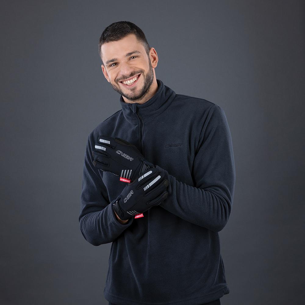CHIBA Competition Plus - Radhandschuhe schwarz, Größe 11, winddicht & atmungsaktiv
