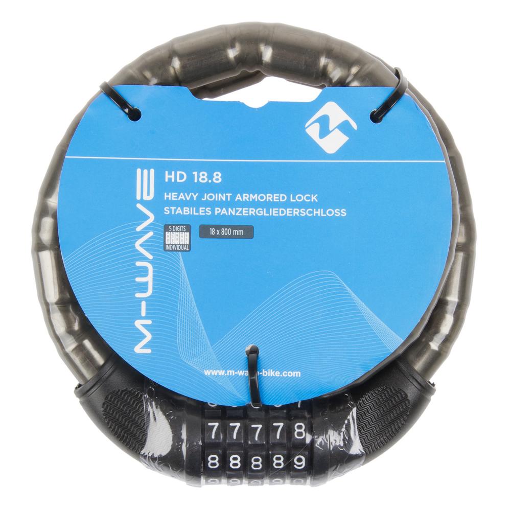 M-WAVE HD 18.8 Panzergliederschloss Zahlencode-Kettenschloss Ø 18 mm × 800 mm