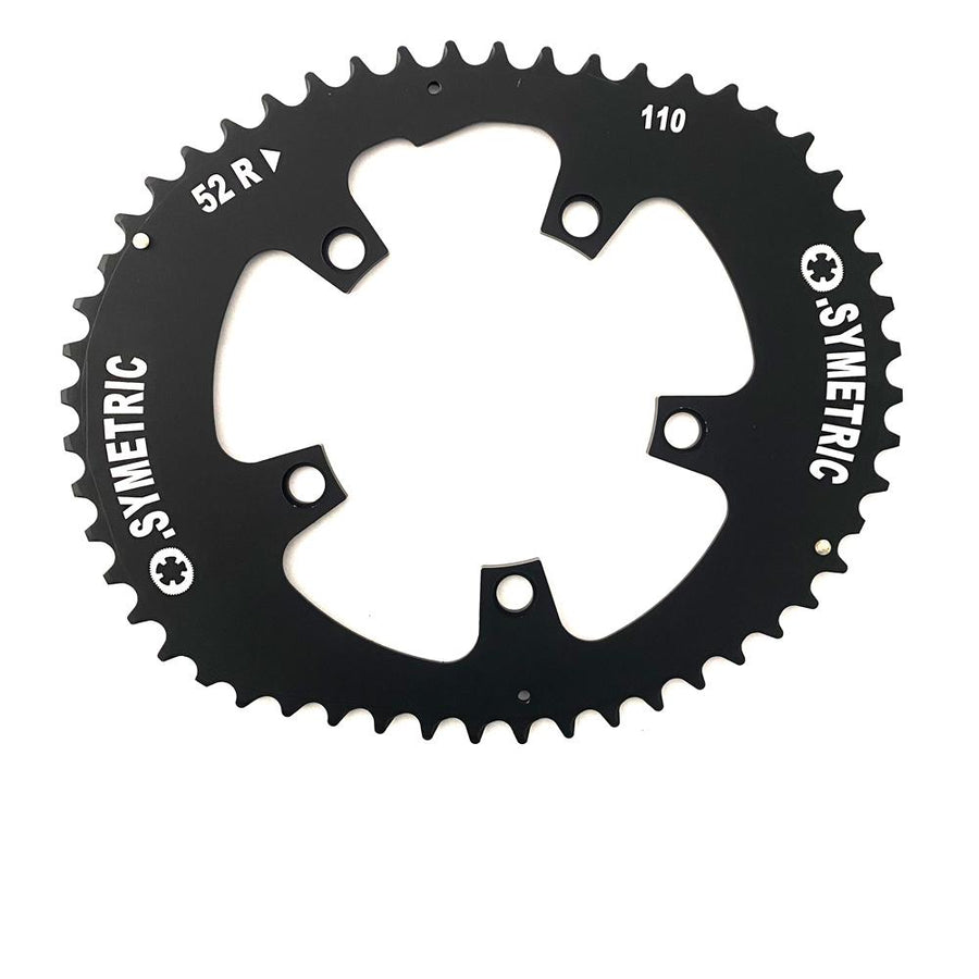 OsyMetric Kettenblatt Road 52 Zähne 110 mm Lochkreis - ovales Aluminium-Kettenblatt für Rennradkurbeln, CNC-gefräst für maximale Steifigkeit und Effizienz, schwarz