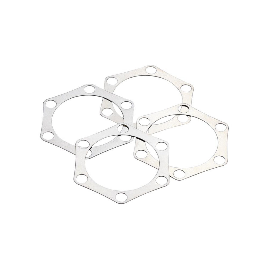 BBB Cycling Rotor 6-Loch Shimset 4-tlg 0,3 mm Silber/Rot - präzise Bremsscheiben-Zentrierung