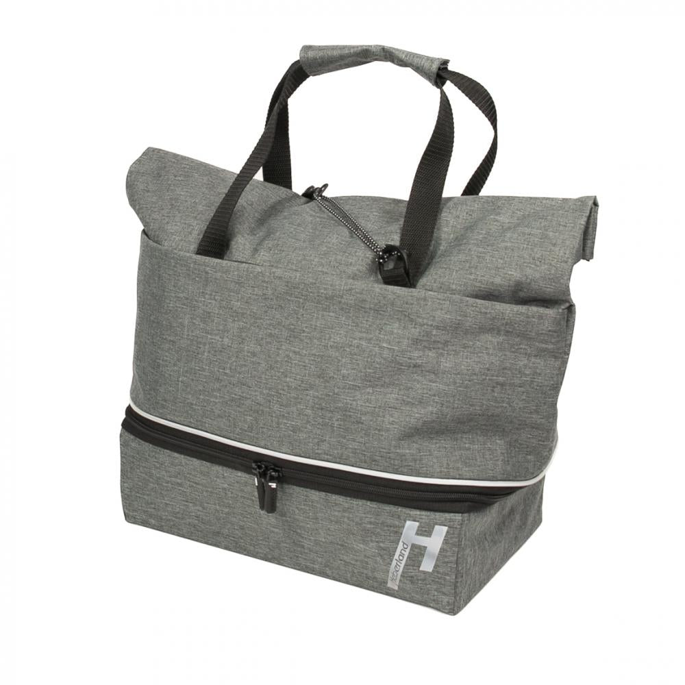 Haberland Gepäckträgeraufsatztasche Lena grau - praktische Racktime 1.0 Transportlösung