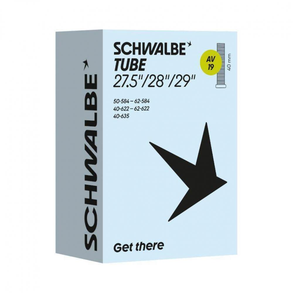 Schwalbe Fahrradschlauch AV19 VM, 40mm Autoventil für 27.5/28/29 Zoll Reifen, robustes Design.
