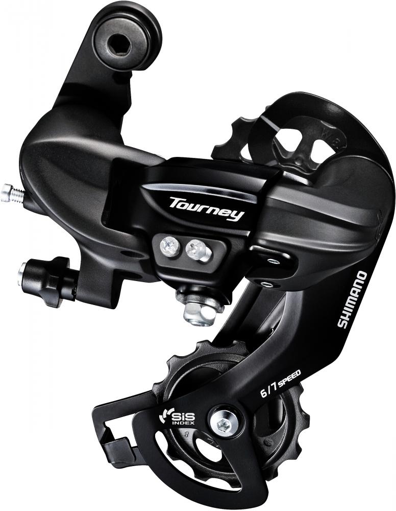 Shimano Tourney RD-TY300 Schaltwerk 6/7-fach Direct Mount Long Cage in Schwarz.