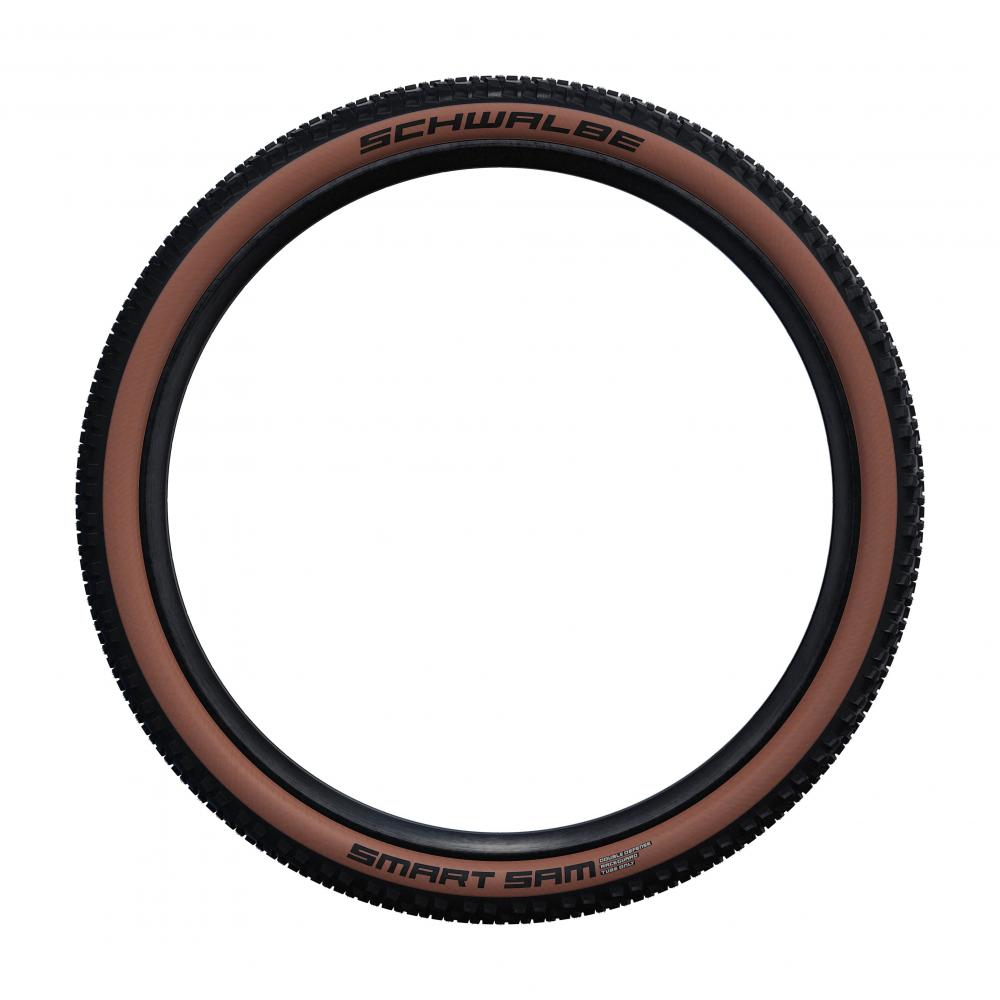 Schwalbe Smart Sam MTB-Drahtreifen 54-559, schwarz mit brauner Seitenwand, vielseitiger Allroundreifen.
