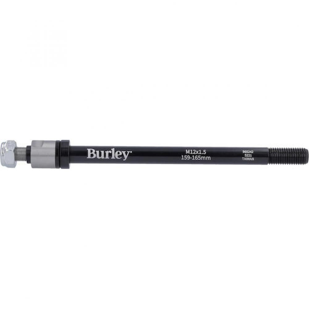 Burley Steckachse für Anhänger M12x1.5, 159-165 mm Schwarz - sichere Kupplung für Fahrradanhänger