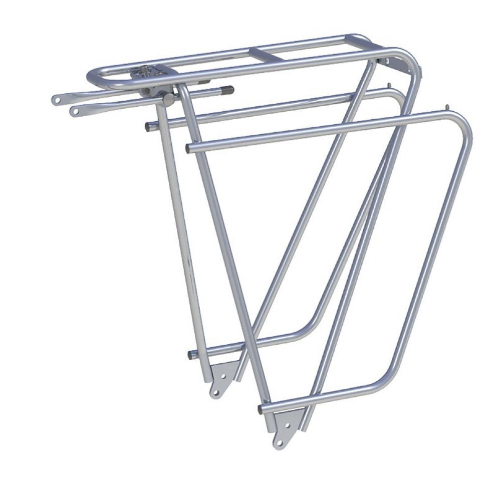 Stabiler silberner Tubus LOGO CLASSIC Fahrrad-Heckträger für 26-28 Zoll Räder.