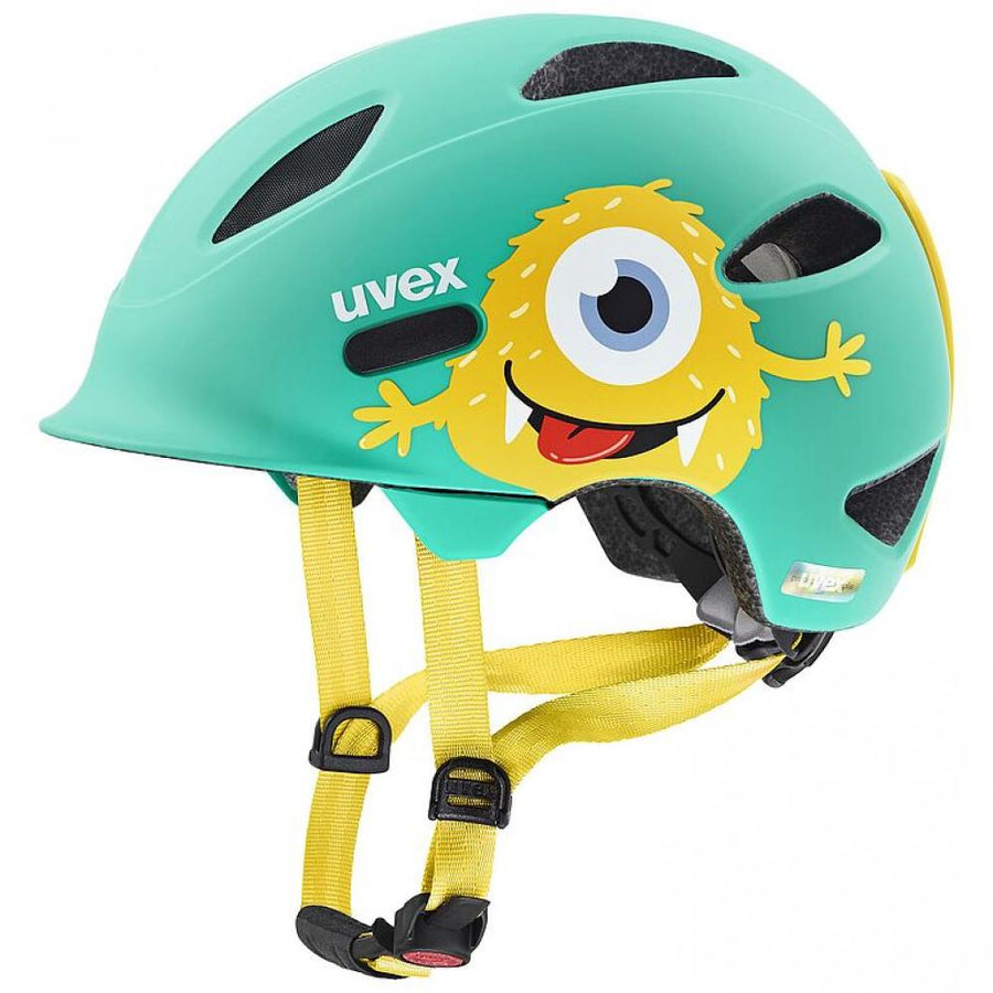 uvex OYO Style Kinder-Fahrradhelm, Monster Lagoon matt, 45-50 cm, leichter In-Mold-Helm mit uvex xTRA Shield Stirnschutz, uvex KID PROtect Hinterkopfschutz, 10 Belüftungsöffnungen, IAS Größenanpassung