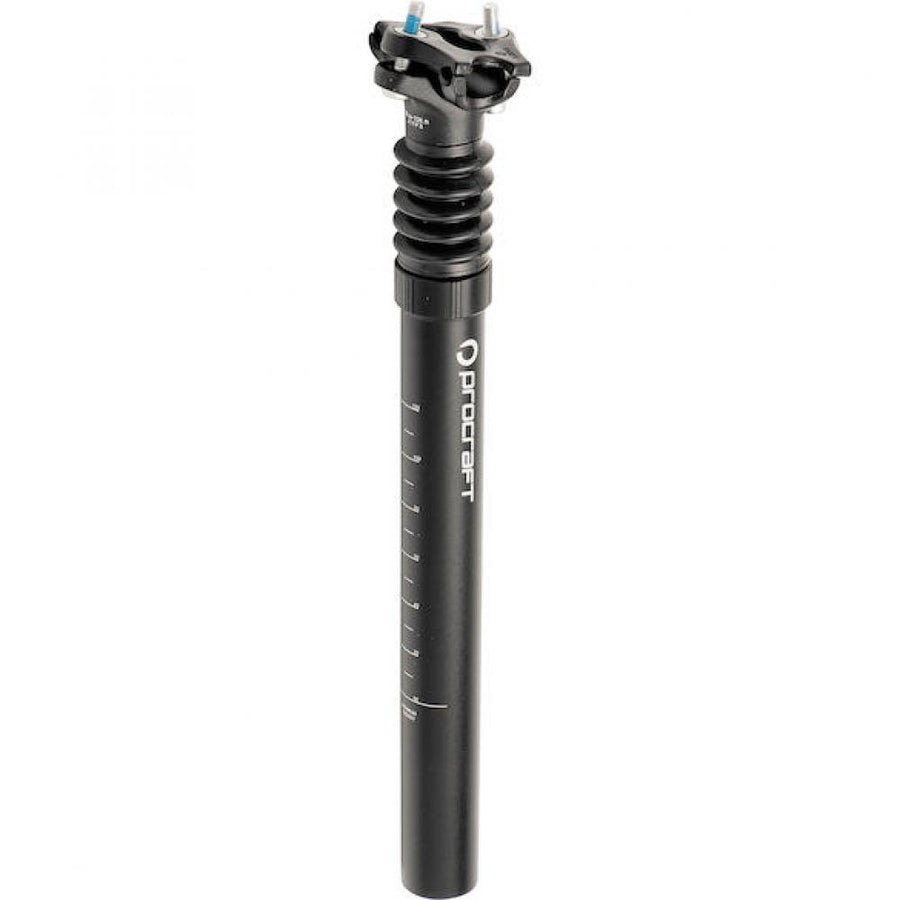 Procraft Shock II Federsattelstütze 31,6 x 350 mm Schwarz - Komfort für Starrrahmen