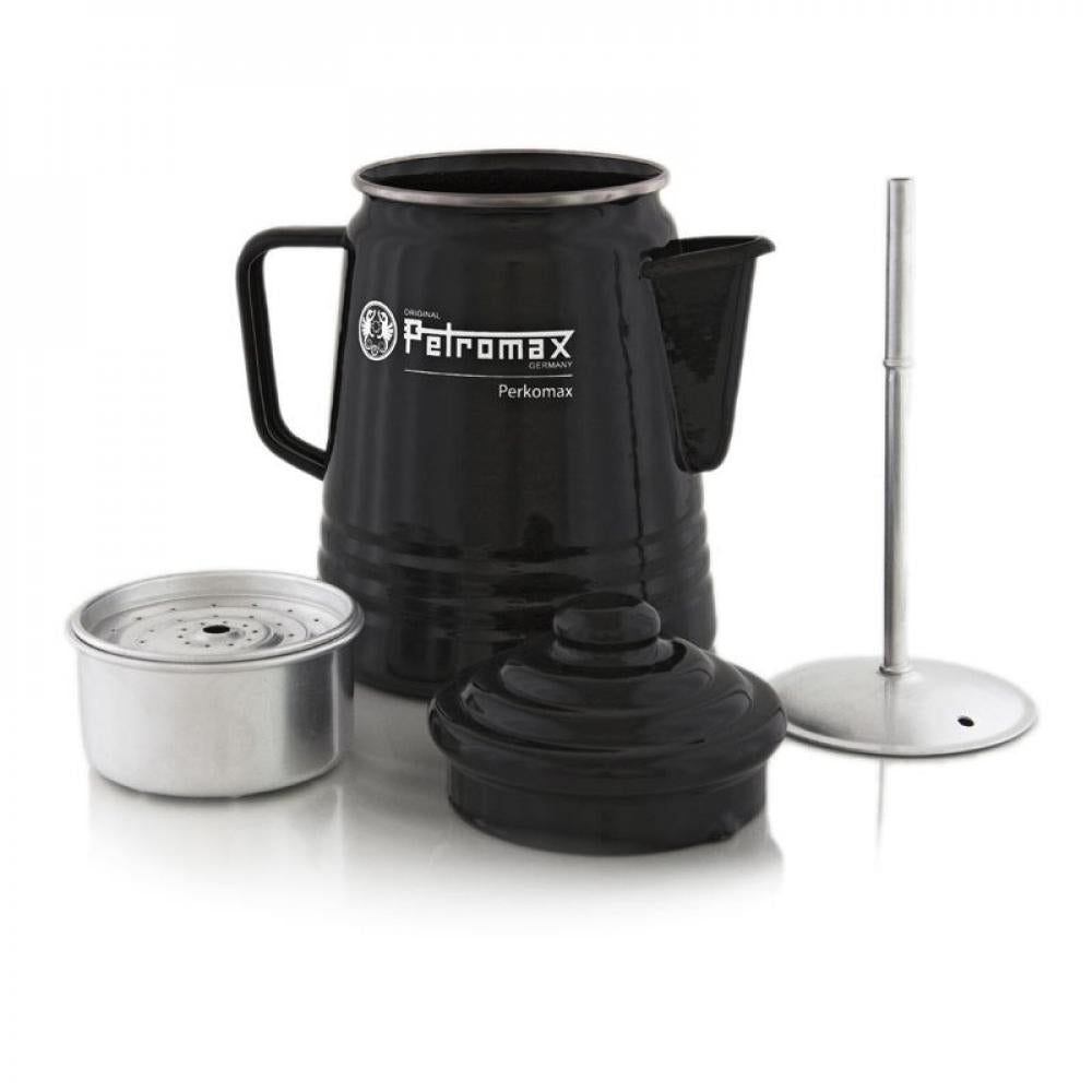 Petromax Perkomax Perkolator PER-9-S 1,3L Schwarz  Kaffeebereiter für 9 Tassen, emaillierter Stahl, geeignet für alle Herdarten & Lagerfeuer  Perfekter Outdoor-Kaffeegenuss