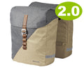 Racktime Heda 2.0 Fahrrad-Doppeltasche 24L in Desert Sand und Dust Grey.