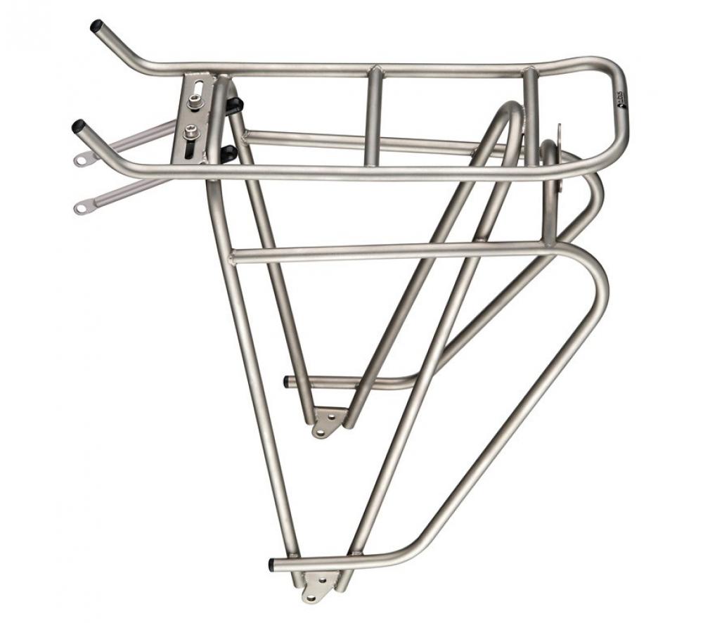 Tubus Cosmo Edelstahl-Gepäckträger silber für 26-28 Zoll Fahrräder, 40 kg Zuladung.