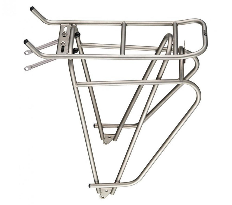 Tubus Cosmo Edelstahl-Gepäckträger silber für 26-28 Zoll Fahrräder, 40 kg Zuladung.