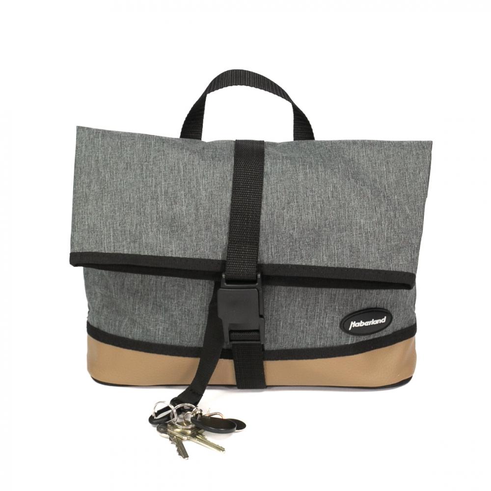 Haberland Lenkertasche Mel eMotion grau/hellbraun - praktische E-Bike Lenkertasche mit KLICKfix