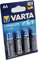 Varta Longlife Power Mignon (LR6, AA) Größe AA silber,blau - leistungsstarke Batterien für Geräte mit hohem Verbrauch