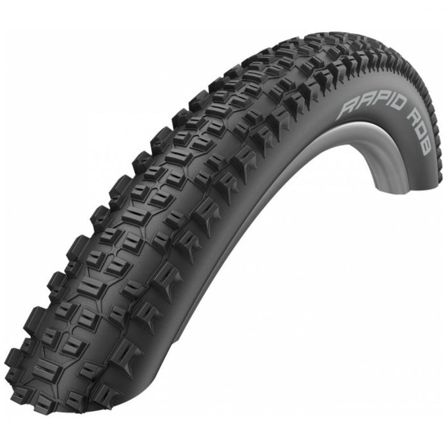 Schwalbe Rapid Rob 27.5x2.25 Mountainbike-Reifen, schwarz, mit aggressivem Profil für Offroad-Einsatz.