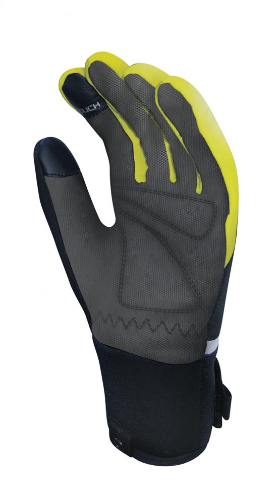 CHIBA Phantom - Radhandschuhe S schwarz/neongelb, winddicht & touchfähig