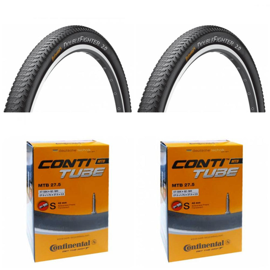 2x Reifen Continental Conti Double Fighter III 27.5x2.00 + 2 x Schlauch Continental SV 42mm