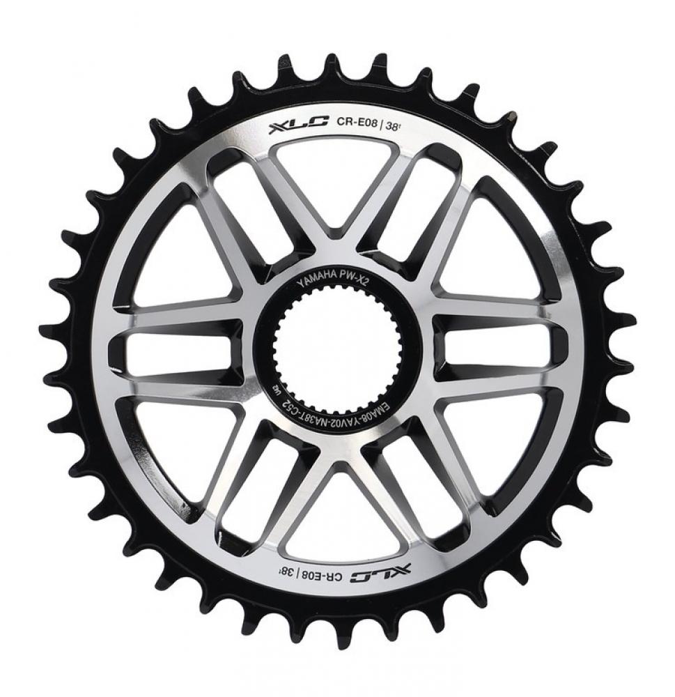 XLC CR-E08 E-Bike Kettenblatt Yamaha PW-X2 Direct Mount 38 Zähne, CNC Aluminium, 52mm Kettenlinie.