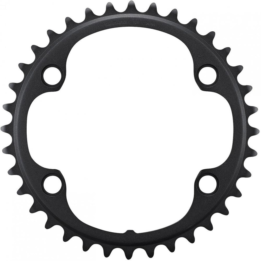Schwarzes SHIMANO DURA-ACE FC-R9200 34 Zähne Rennrad-Kettenblatt für präzise 12-fach Schaltvorgänge.