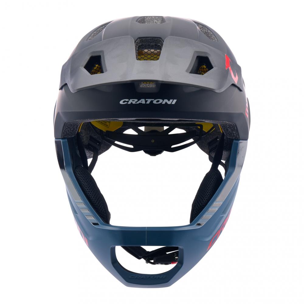CRATONI MadCat MIPS Kinder-Fullface-Helm S-M 49-56 cm Gunmetal-Red Matt