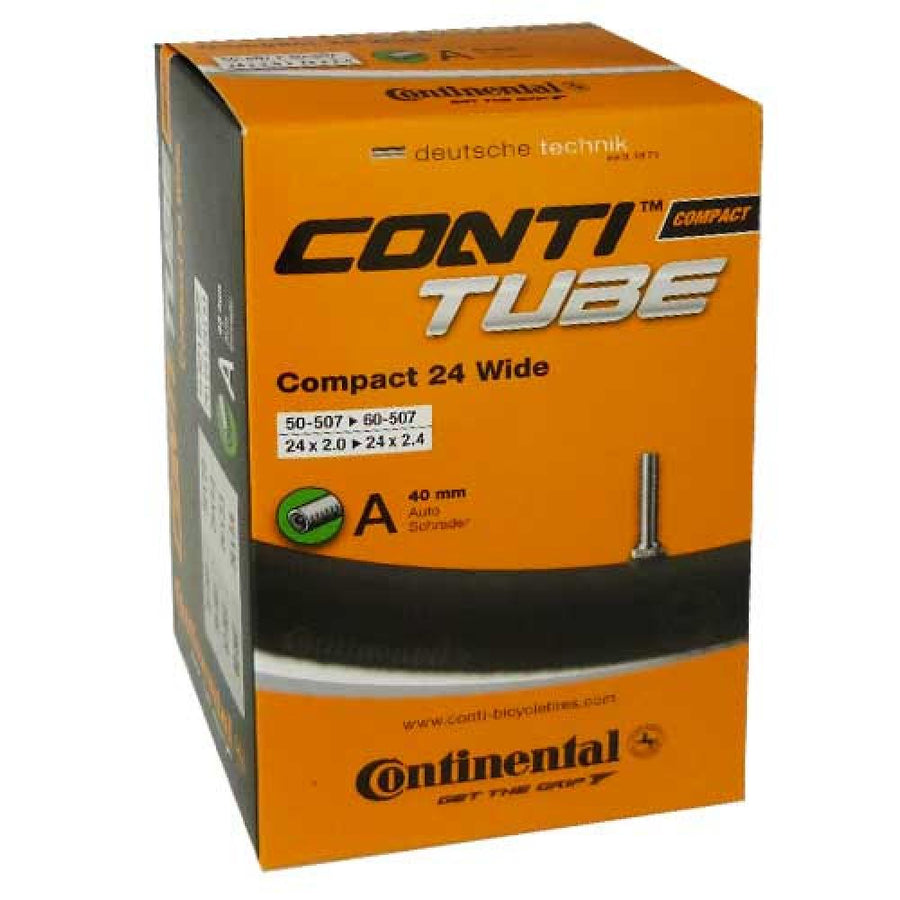 Continental Schlauch Conti Compact 24 wide Fahrradschlauch 50/60-507, 24x2.0-2.4 mit AV Ventil.