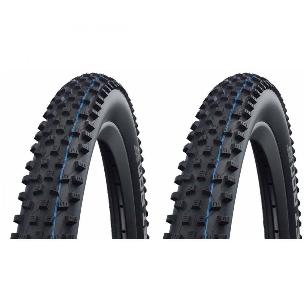 Schwalbe Rocket Ron HS438 29 Zoll E-Bike Reifen (2 Stück) mit aggressivem Stollenprofil und blauer Markierung.