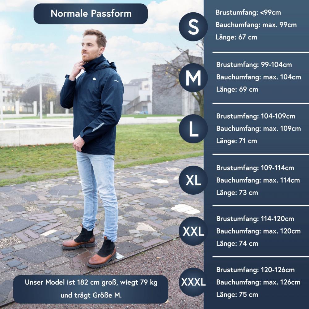 Valkental Jacke 3in1 Smart Jacket wasserdichte Jacke mit Fleece Zipp-In Herren XXL dunkelblau
