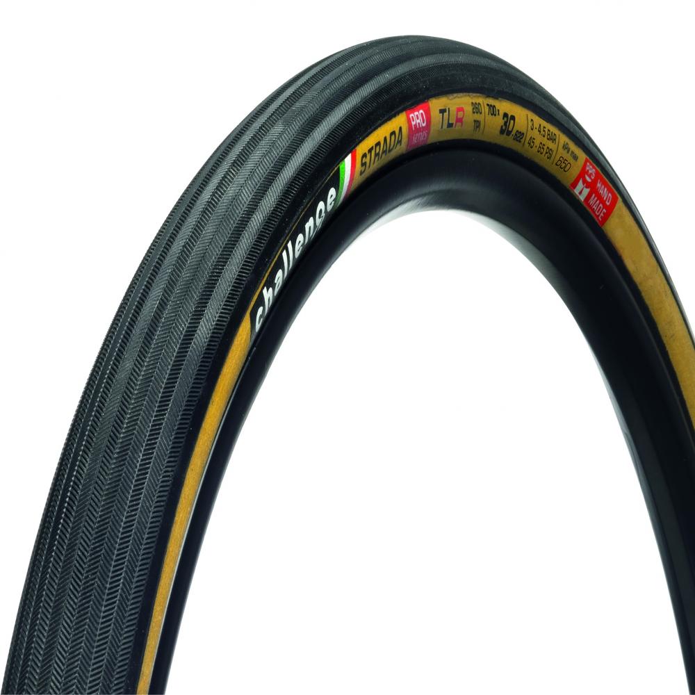 Challenge Road-Reifen Strada Pro Handmade TLR 30-622 Schwarz/braun - schneller Komfort-Rennradreifen