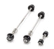 XLC Schnellspann-Set QR-A01 Innensechskant 5 mm, 3-tlg (VR, HR, Sattel), 115/148 mm, schwarz - Diebstahlschutz, CroMo-Stahl/Alu