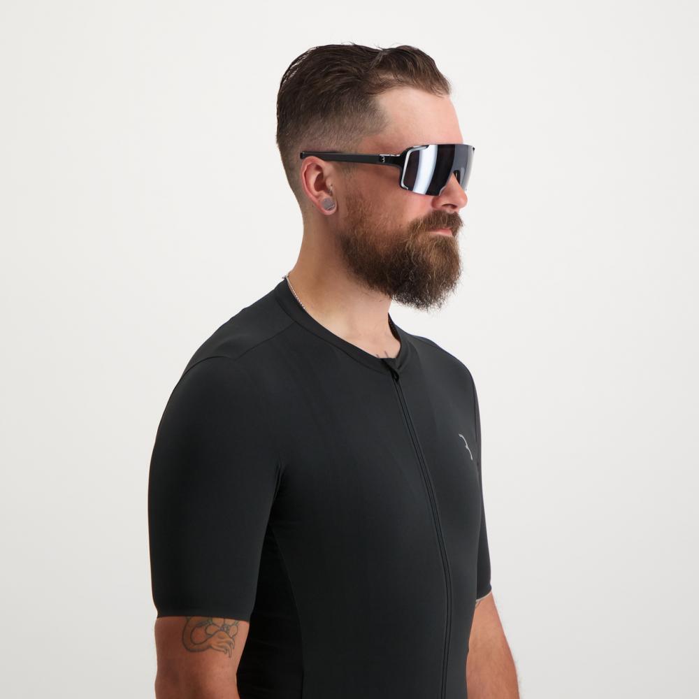 BBB Cycling BBB sportbril Chester Smoke flash Größe M schwarz - sportliche Vollrahmenbrille mit sicherem Sitz