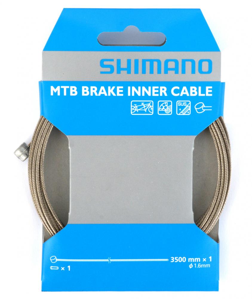 SHIMANO MTB/Tandem Bremszug aus Edelstahl, 3500mm, 1.6mm. Langlebig für präzise Kontrolle.