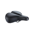 Schwarzer BBB Cycling SoftShape Upright Anatomic City-Sattel 220 für Komfort in aufrechter Sitzposition.