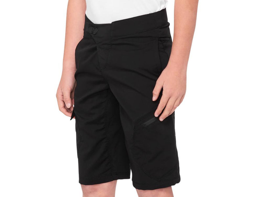 100% Ridecamp Youth Short 24" black - vielseitige MTB-Short für junge Rider
