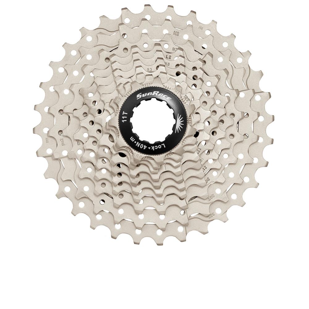 SunRace CSRS1 10-fach Fahrrad Kassette 11-28Z für Rennrad, Shimano/SRAM kompatibel, silber.